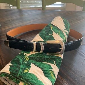 Men’s black crocodile belt